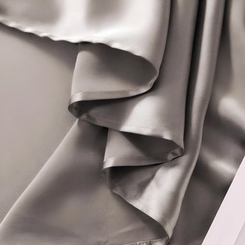 Juego de seda (4 piezas): sábana encimera + sábana ajustable + 2 fundas de almohada